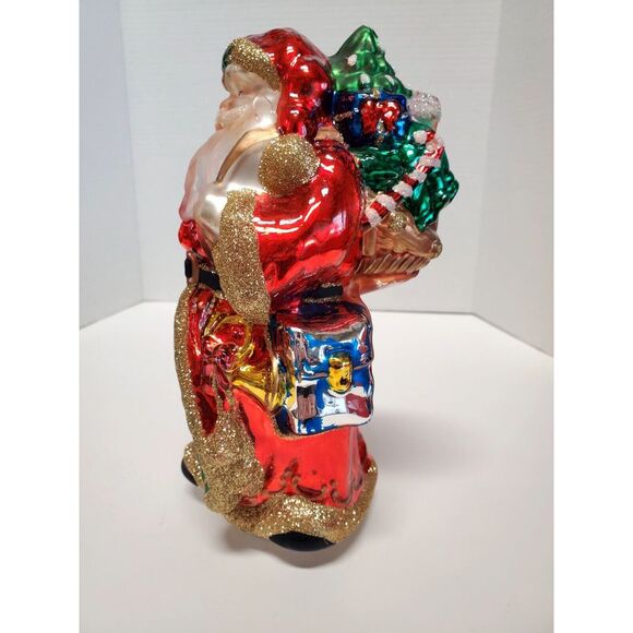St. Nicholas Square Tabletop Blown Glass Santa Large Beautiful Jewel Tone Kohls - Picture 8 of 16